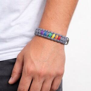 Handmade paracord rainbow bracelet